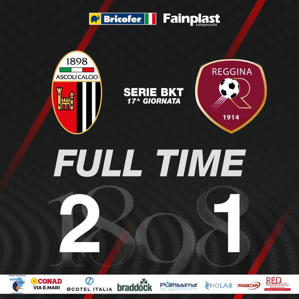 L Ascoli Ribalta La Reggina E Vince Sul Filo Di Lana 2 1 Il Martino